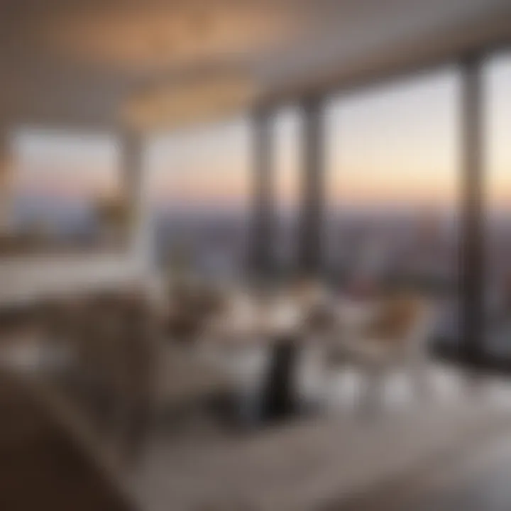 Exclusive penthouse dining area with panoramic views