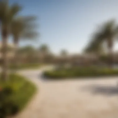 Beautifully landscaped community park in Tilal Al Ghaf with recreational facilities.