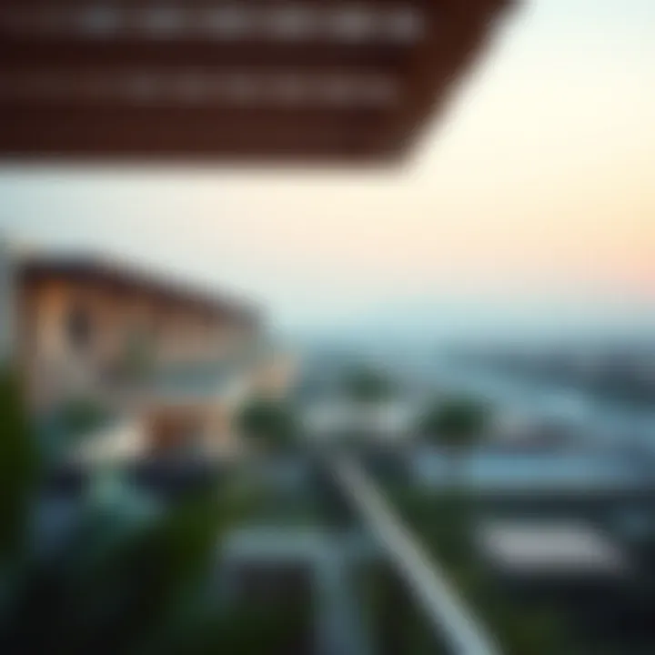 Panoramic view of the Tilal Al Ghaf neighborhood highlighting its vibrant lifestyle