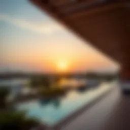 Serene view of Damac Hills Lagoon at sunset