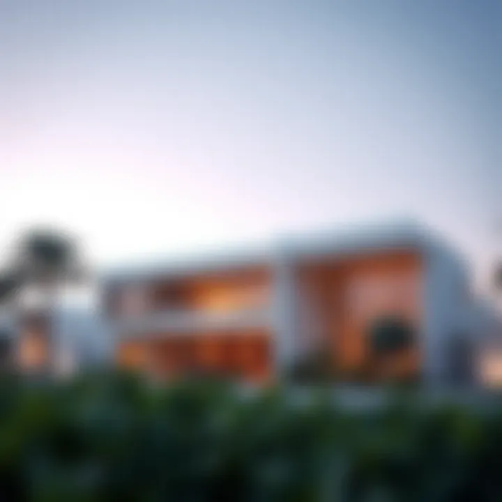 Modern architectural design of a villa in the Valley, Dubai