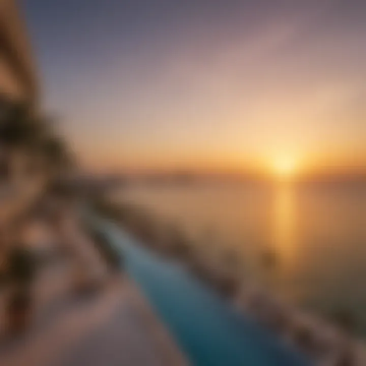 Stunning sunset view from a villa balcony